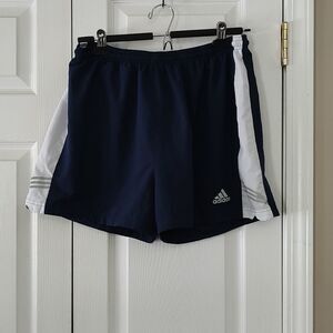 Adidas blue white reflector climalite  running shorts Sz L
